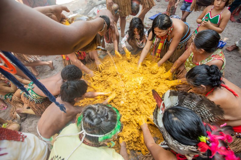 O festival, que representa a luta da comunidade indígena pataxó Reserva da Jaqueira, tem por objetivo o fortalecimento da cultura por meio de danças e cantos, rituais sagrados, batismo, orações e com a presença de anciãos, jovens e lideranças (Divulgação)