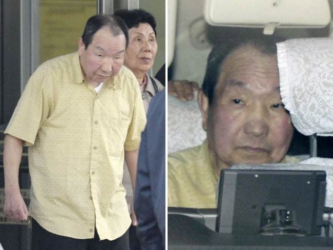 Iwao Hakamada deixa Casa de Detenção em Tóquio após ser libertado devido Ã s novas provas que reabriram seu julgamento (Foto: Reuters/Kyodo)
