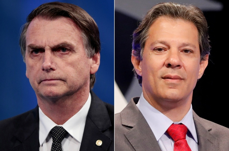 Brasileiros escolherão entre Bolsonaro e Haddad no segundo turno. (Reprodução)