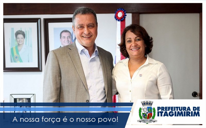 Governador da Bahia, Rui Costa, e a prefeita de Itagimirim Devanir Brillantino (Divulgação)