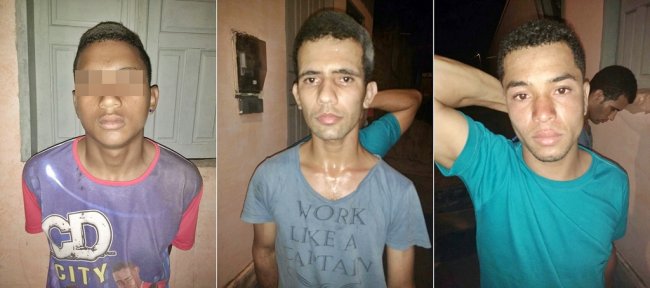 Os três foram presos pela Polícia Militar de Itagimirim após cometer diversos crimes na cidade. (Foto: PM)