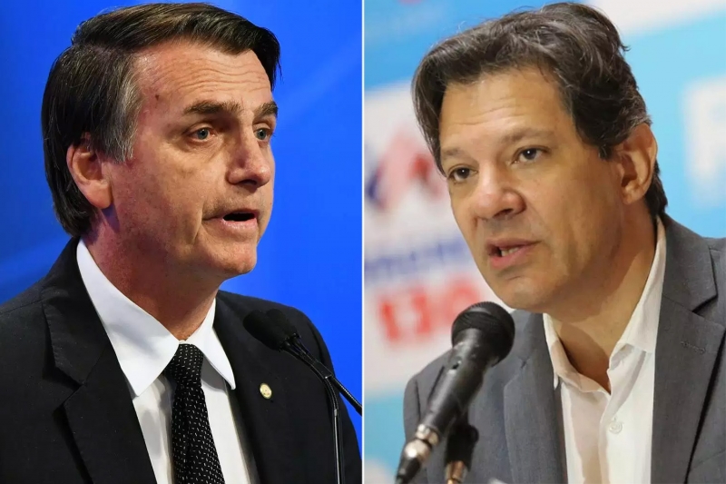 Jair Bolsonaro do PSL e Fernando Haddad do PT. (Reprodução)