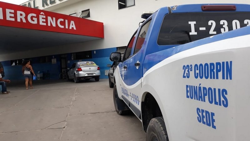 Vítima foi encaminhada ao Hospital Regional de Eunápolis. (Gustavo Moreira/Radar64)