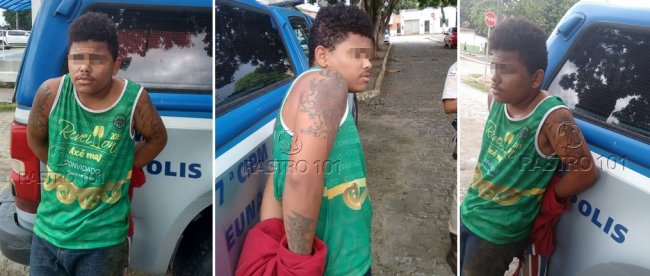 Um dos suspeitos foi preso pela Polícia de Itagimirim. (Divulgação / PM)