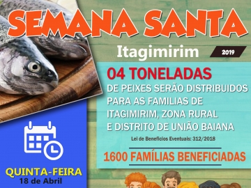 Quatro toneladas de peixe serão distribuídas para a população de Itagimirim